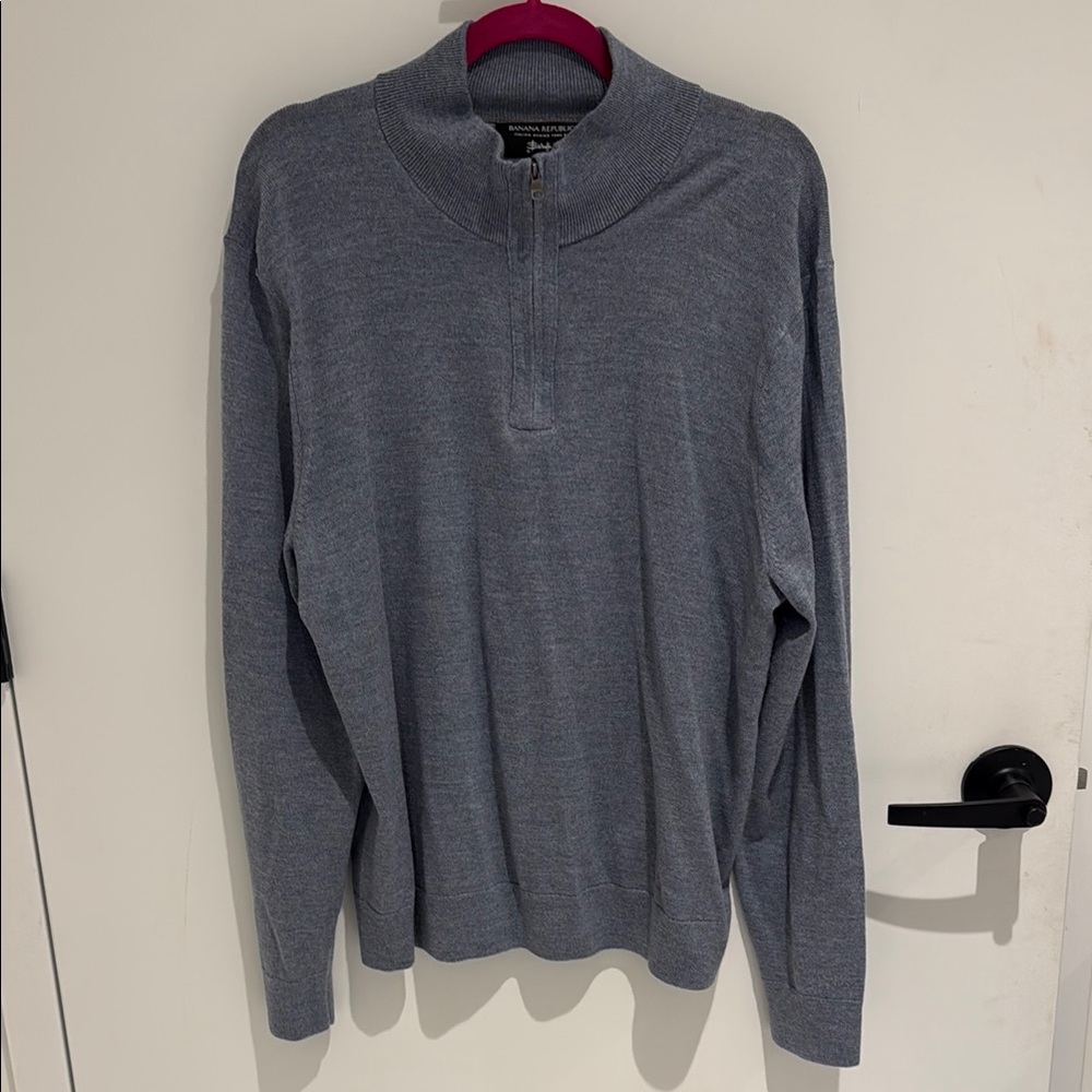 Banana Republic Gray Zip Up Sweater - Picture 1 of 5